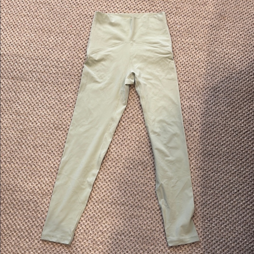 Cream Full-Length Leggings with Smooth Fabric